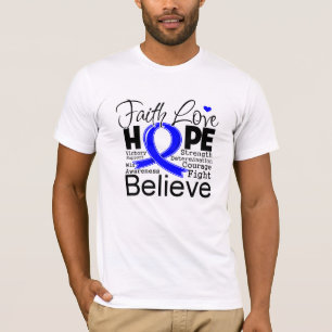 Camiseta Esperança tipográfica do amor da fé do cancro d