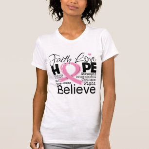 Camiseta Esperança tipográfica do amor da fé do cancro d