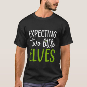 Camiseta Esperando dois pequenos bezinhos Grávida de Natal
