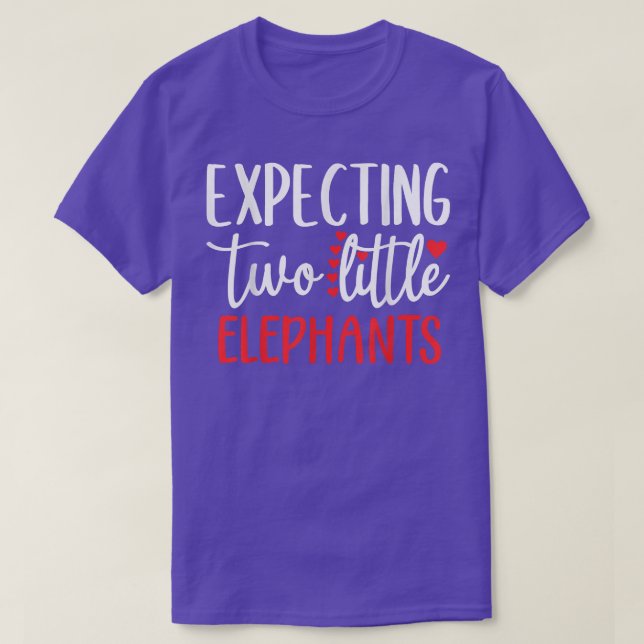 Camiseta Esperando Dois Pequenos Elefantes Engraçada Gravid (Frente do Design)