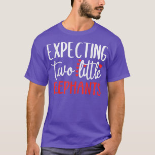 Camiseta Esperando Dois Pequenos Elefantes Engraçada Gravid