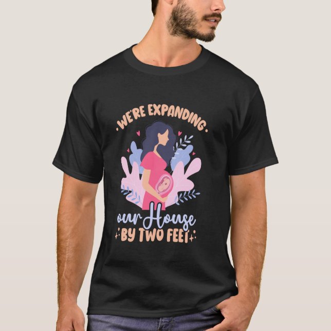 Camiseta Esperando mamãe grávida, mãe grávida, bebê (Frente)