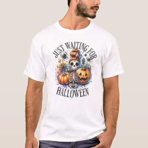 Camiseta esperando o crânio do halloween