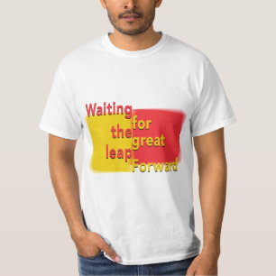 Camiseta esperando o salto do excelente para a frente
