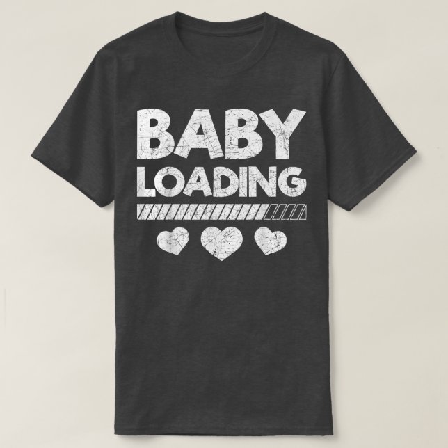 Camiseta Esperando Pais Carregando Gravidez Pré-visualizar (Frente do Design)