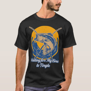 Camiseta Esperando pela minha linha para o peixe do oceano