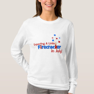 Camiseta Esperando um foguete pequeno em julho