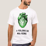 Camiseta Esperanta t-ĉemizo -- Esperanto t-shirt<br><div class="desc">La koloro de mia koro t-ĉemizo. Ĉiuj profitoj estos donita por la servilokostoj de Nubo.* * Nubo (http://nubo.re) estas nekomerca, hobia interkona retejo por esperantistoj. --- "The color of my heart" Esperanto t-shirt. All profits will go to the server costs of Nubo.* * Nubo (http://nubo.re) is a non commercial, hobby...</div>