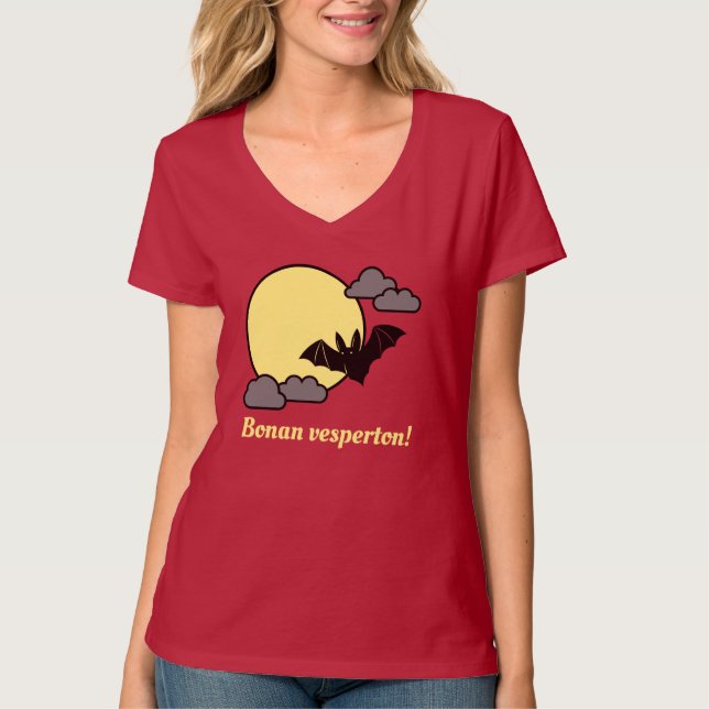Camiseta Esperanto: Boas noites! (Frente)