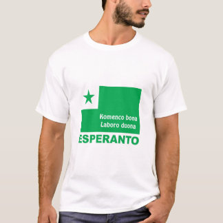 Camiseta Esperanto / "Komenco bona Laboro duona",