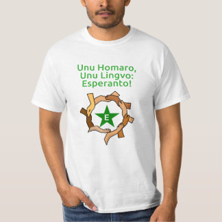 Camiseta Esperanto mãos fundo incolor