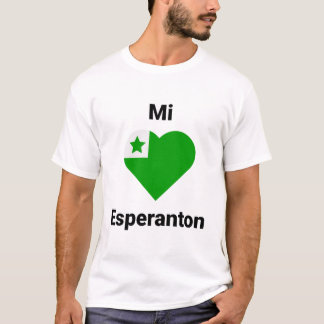 Camiseta esperanto Mi ama Esperanton