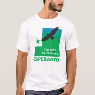 Camiseta Esperanto / "Tute libera, kiel birdo aera",