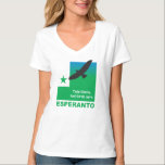 Camiseta Esperanto / "Tute libera, kiel birdo aera",<br><div class="desc">Esperanto / "Tute libera,  kiel birdo aera" ( = Livre como um pássaro),  T-Shirt.</div>