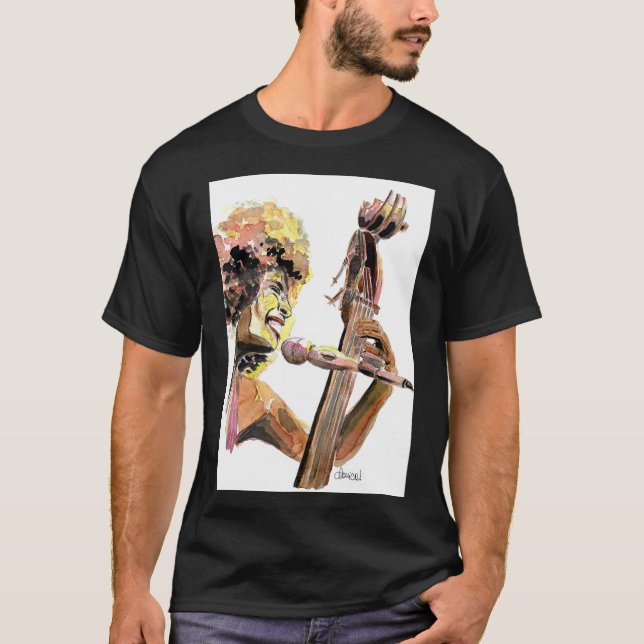 Camiseta Esperanza Spalding singing and playing cello Class (Frente)
