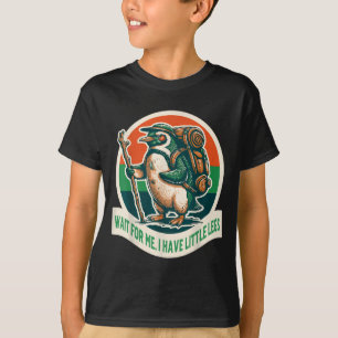 Camiseta Esperar Por Tenho Pernas Pequenas Pinguim Caminhad
