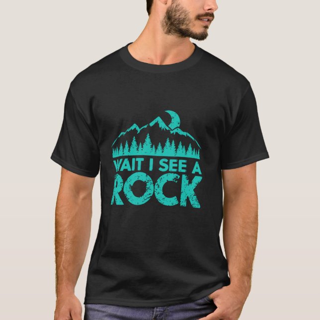 Camiseta Espere, Eu Vejo Um Geólogo Engraçado Rockhound Lon (Frente)