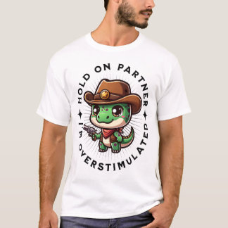 Camiseta espere o parceiro, estou super estimulado