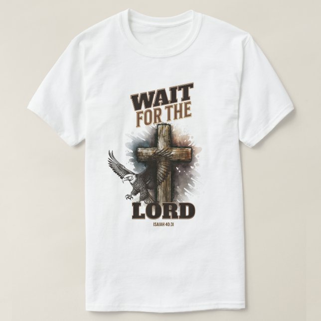 Camiseta Espere Pelo LORD Isaiah 40:31 (Frente do Design)