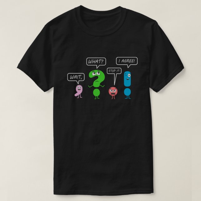 Camiseta Espere Que Pontuação Engraçada O Professor Oferece (Frente do Design)