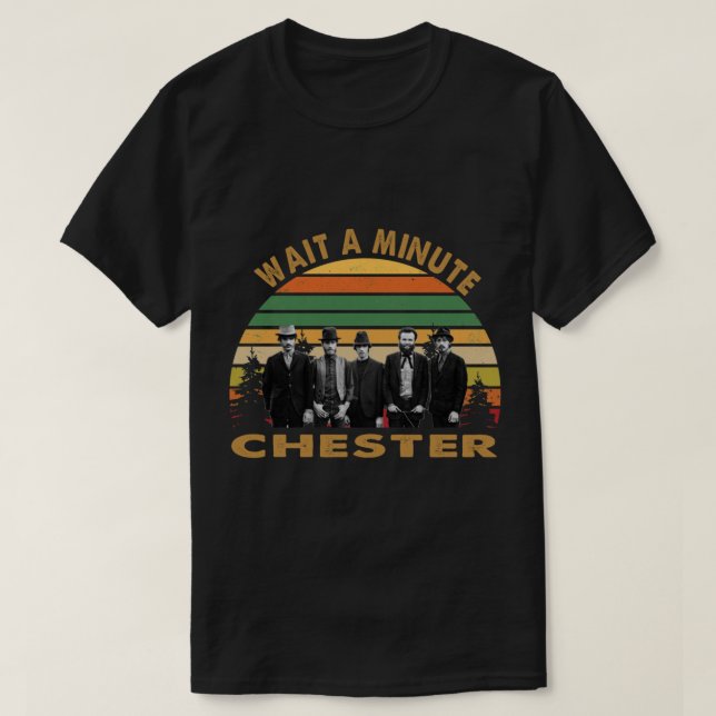 Camiseta Espere um minuto Chester Retro Premium T Shirt (Frente do Design)