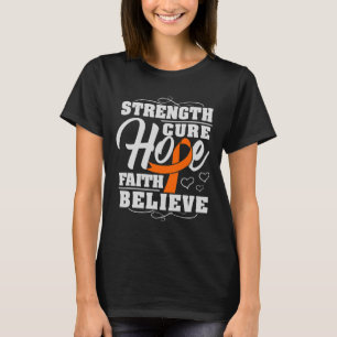 Camiseta Espero que a fé acredite na leucemia e no conhecim