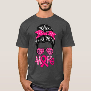 Camiseta Espero que o Cancer A da fita cor-de-rosa-Leopardo