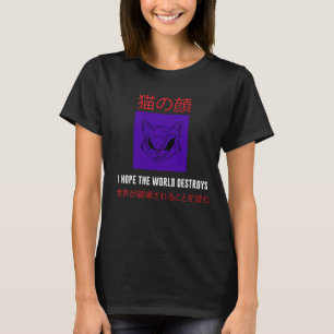 Camiseta Espero que o mundo destrua o gato japonês do Vinta