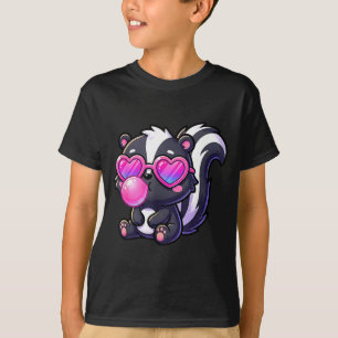 Camiseta Espertinho gambá fofo soprando chiclete animal cri