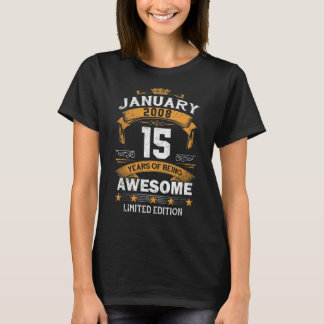 Camiseta Espetacular De 15 Anos Desde Janeiro De 2008 15 Bi