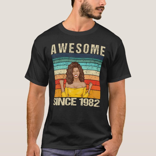 Camiseta Espetacular De 40 Anos Desde 1982 aniversário de 4 (Frente)