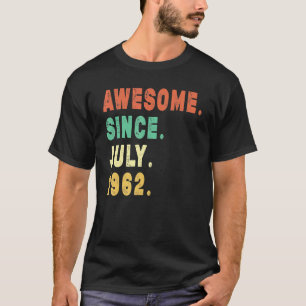 Camiseta Espetacular de 60 anos desde julho de 1962 60º ani