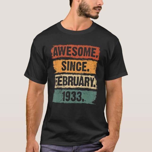 Camiseta Espetacular De 90 Anos Desde Fevereiro De 1933 90  (Frente)