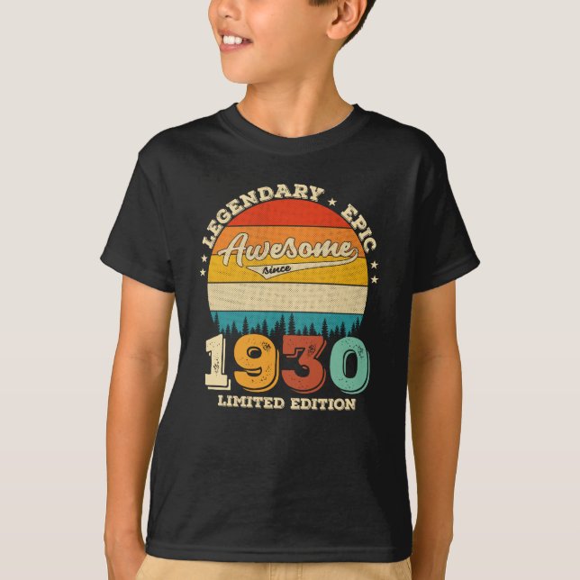 Camiseta Espetacular De 92 Anos Desde 1930 92º Aniversário  (Frente)