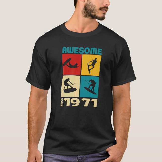 Camiseta Espetacular desde 1971, estilo de vida de wakeboar (Frente)