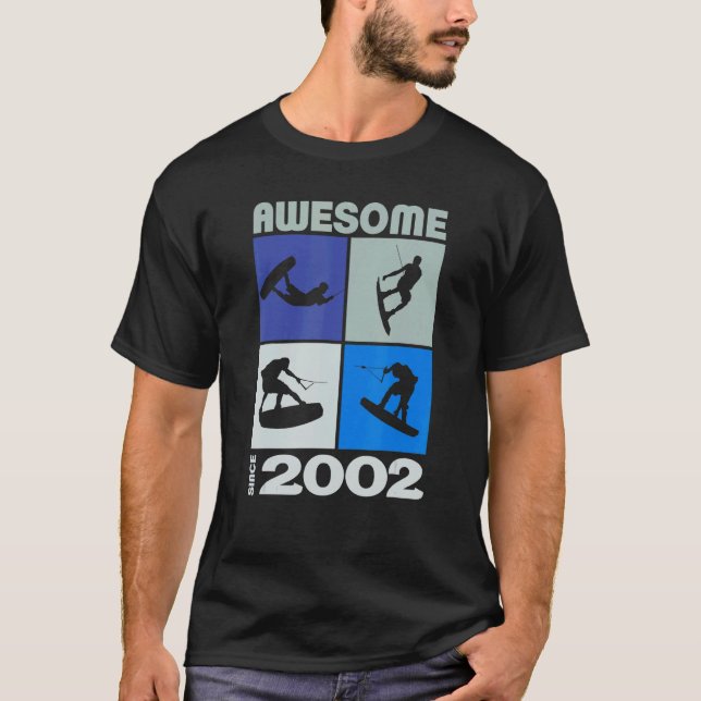 Camiseta Espetacular desde 2002 Estilo de vida de wakeboard (Frente)