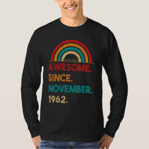 Camiseta Espetacular desde novembro de 1962 60º Nascimento