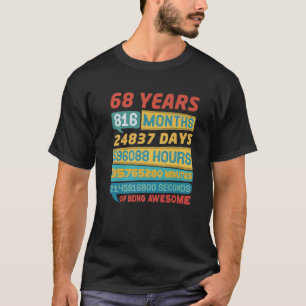Camiseta Espetacular Edição Limitada De 68 Anos Vintage 68T