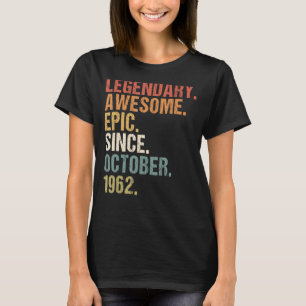 Camiseta Espetacular Engraçado De 60 Anos Desde Outubro De 