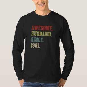 Camiseta Espetacular Marido Desde 1981 41 Aniversário de Ca
