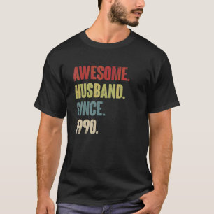 Camiseta Espetacular Marido Desde 1990 32 Aniversário de Ca