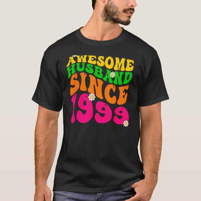 Camiseta Espetacular Marido desde 1999 Casamento Aniversári (Frente)