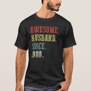 Camiseta Espetacular Marido Desde 2000 22 Aniversário De Ca