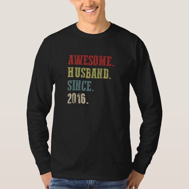 Camiseta Espetacular Marido Desde 2016 6 Aniversário de Cas (Frente)