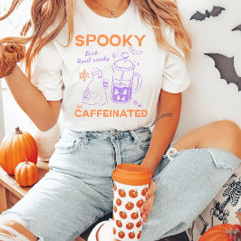 Camiseta Espetacular porém Cafeinado Laranja Roxo Halloween