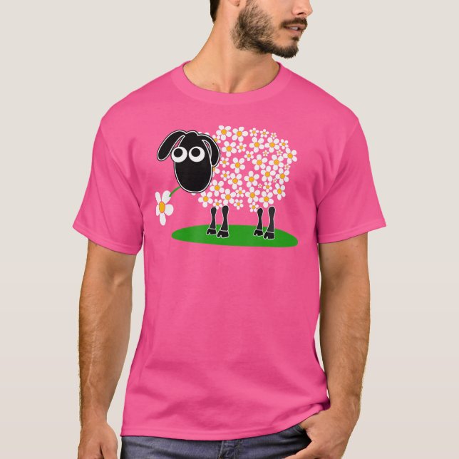 Camiseta Espetáculo Bonito Com Flores Ragras De Ovinos (Frente)