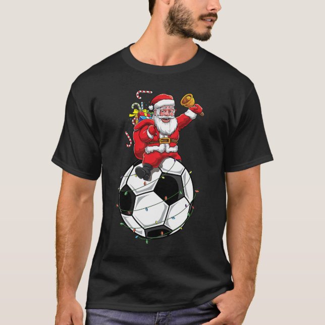Camiseta Espetáculo de Natal Engraçado do Jogador de Futebo (Frente)