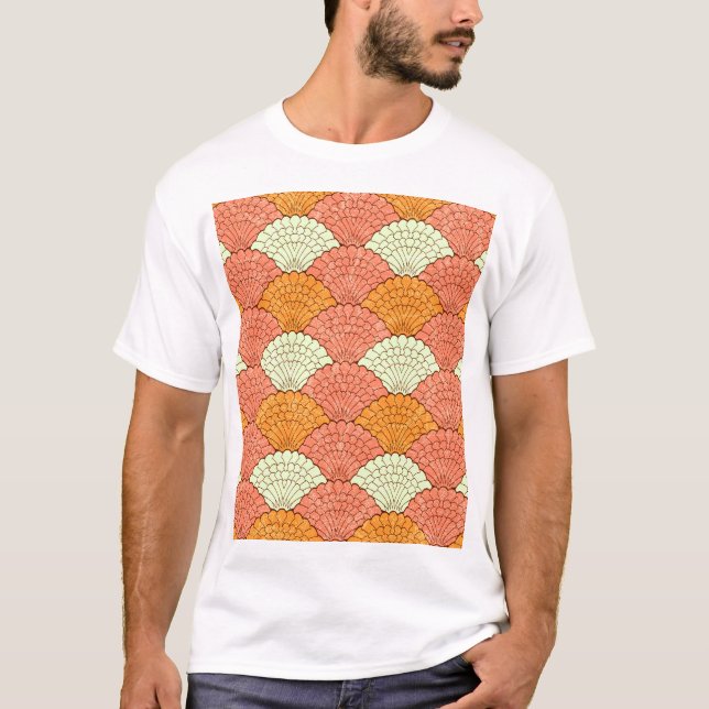 Camiseta Espetáculo de Shell: Padrões do mar de Abstrato (Frente)