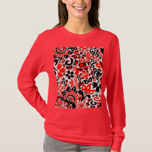 Camiseta Espetáculo floral de arte popular ucraniana