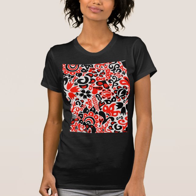Camiseta Espetáculo floral de arte popular ucraniana (Frente)